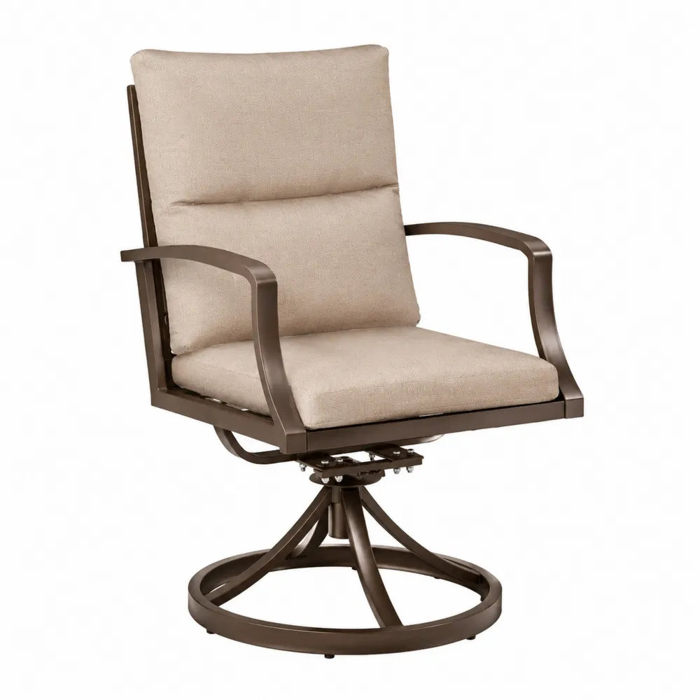 Drehbarer Gartenstuhl aus Aluminium mit Polyestergewebe Beige