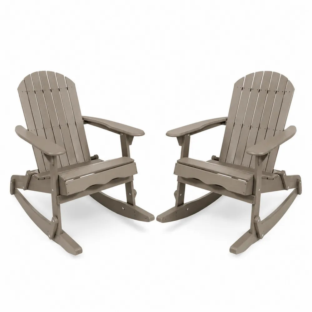 2er-Set Adirondack Schaukelstuhl Polyethylen Braun
